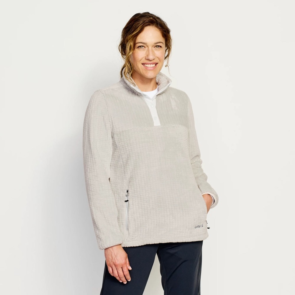 Orvis Women’s‎ Cream Soft Pullover Waffle Square Weave Sweatshirt Size Medium